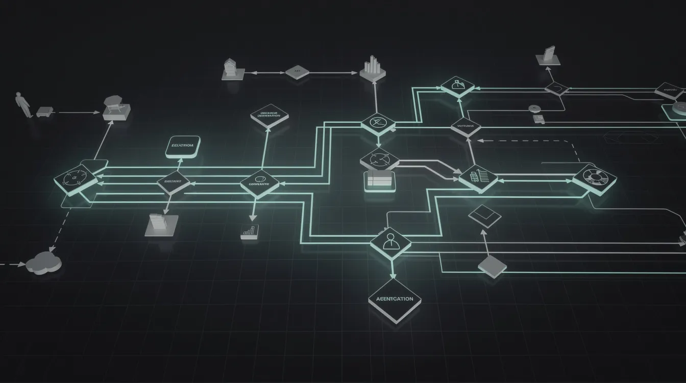 Abstract representation of automated operational workflows with structured data flows